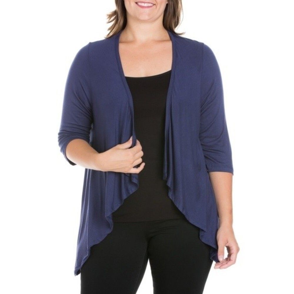 24seven Open Cardigan Lightweight Navy Blue